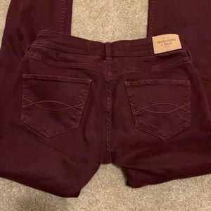 Abercrombie & Fitch skinny jeans 00 maroon